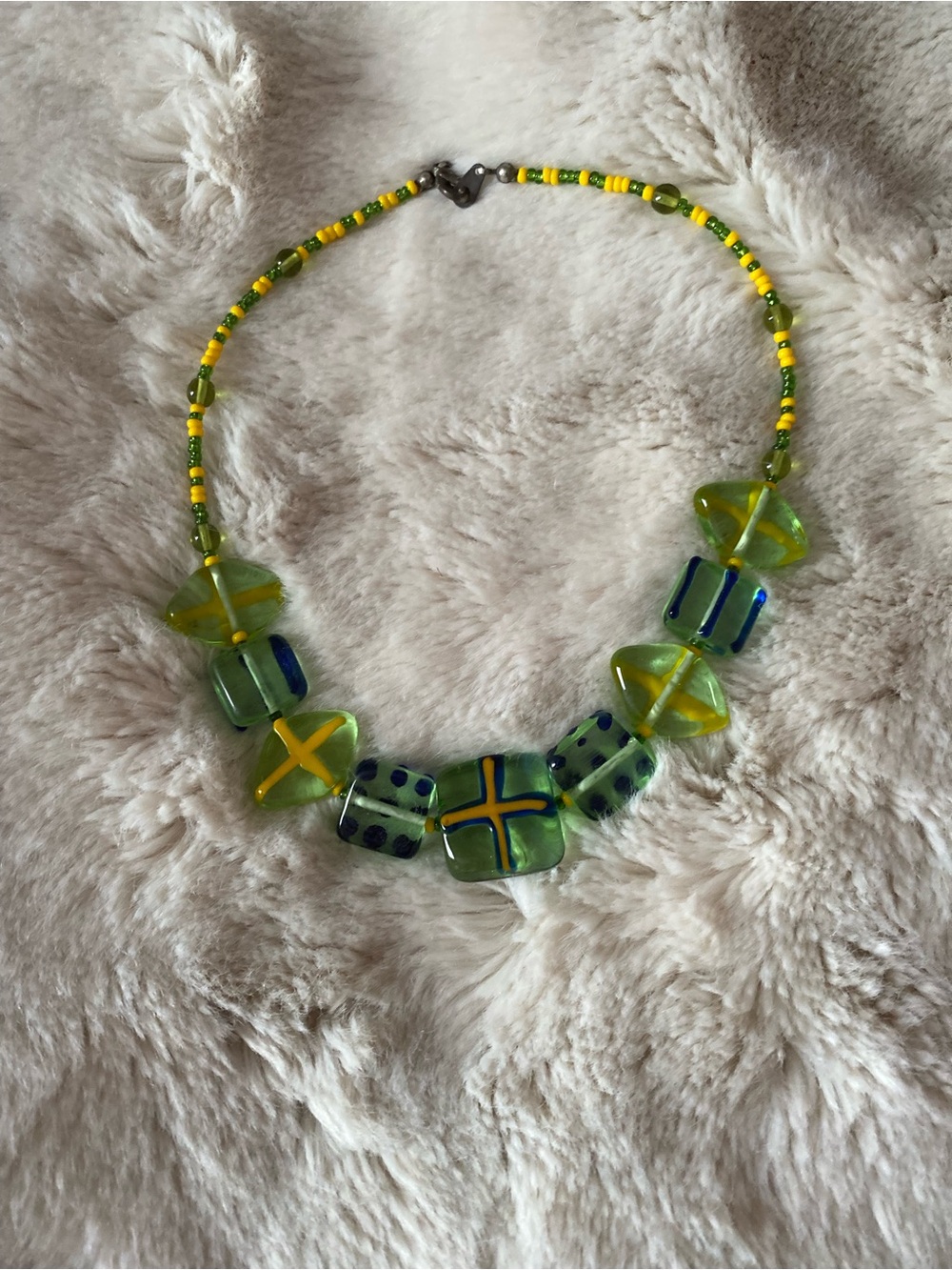 CZECH colorful glass bead necklace